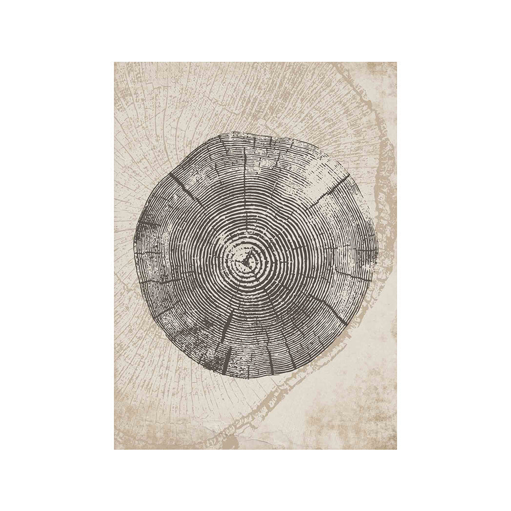 Tableau mural en forme d'anneau d'arbre beige