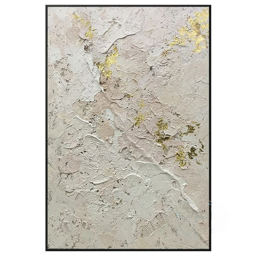 Art mural moderne à texture de feuille d'or