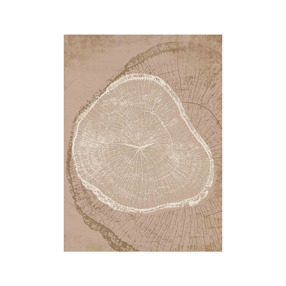 Tableau mural en forme d'anneau d'arbre beige
