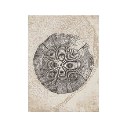 Tableau mural en forme d'anneau d'arbre beige