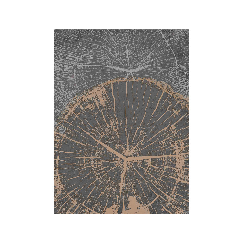 Tableau mural en forme d'anneau d'arbre beige