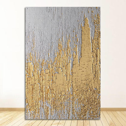 Tableau abstrait doré sur toile de coton