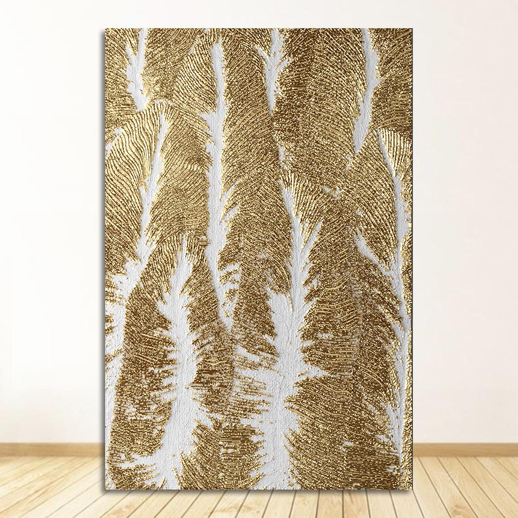 Tableau abstrait doré sur toile de coton