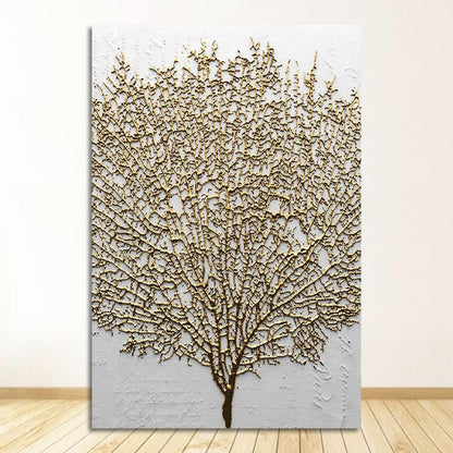 Tableau abstrait doré sur toile de coton
