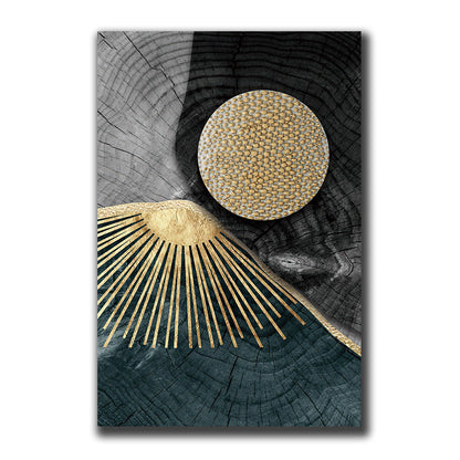 Tableau sur toile à texture de bois noir doré
