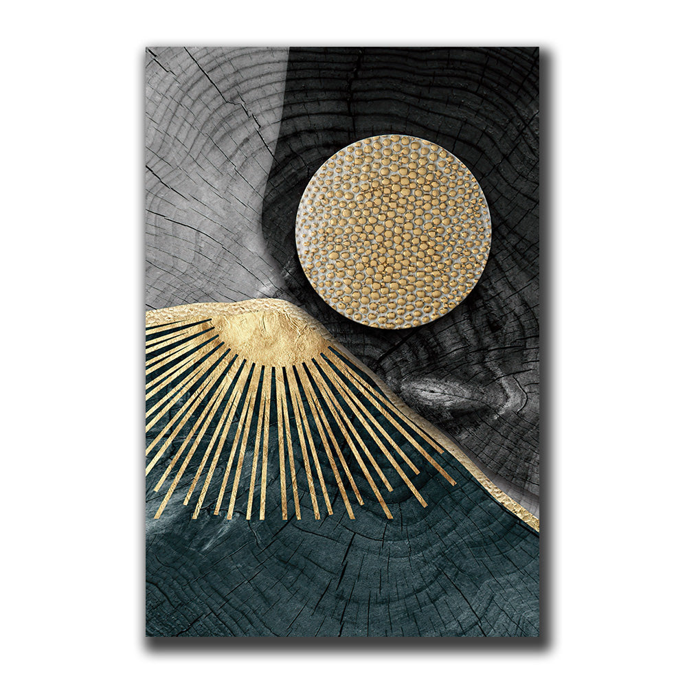 Tableau sur toile à texture de bois noir doré