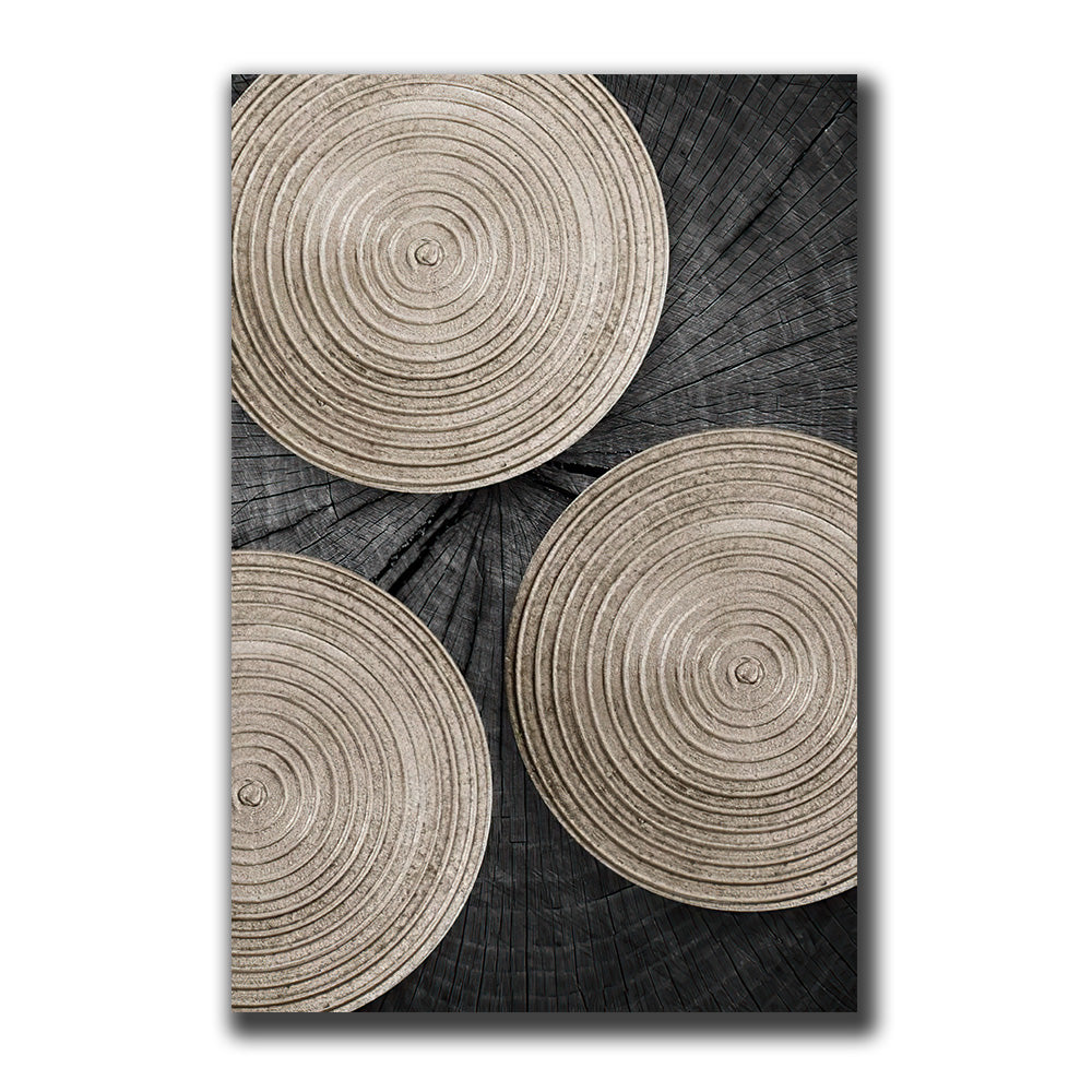 Tableau sur toile à texture de bois noir doré