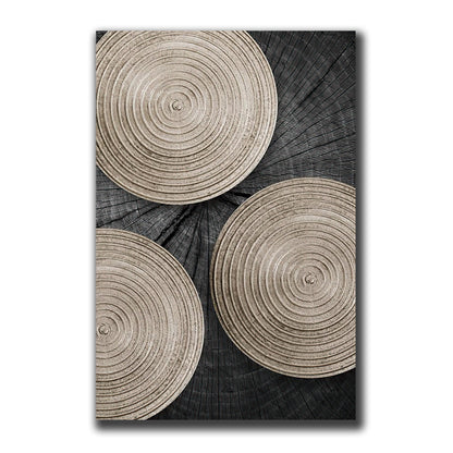 Tableau sur toile à texture de bois noir doré