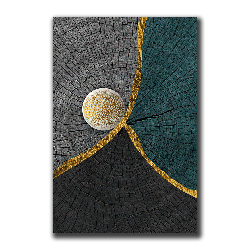 Tableau sur toile à texture de bois noir doré