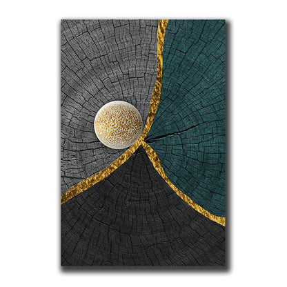 Tableau sur toile à texture de bois noir doré