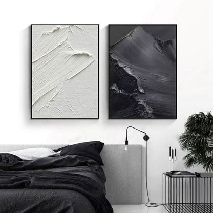 Art mural monochrome fait main