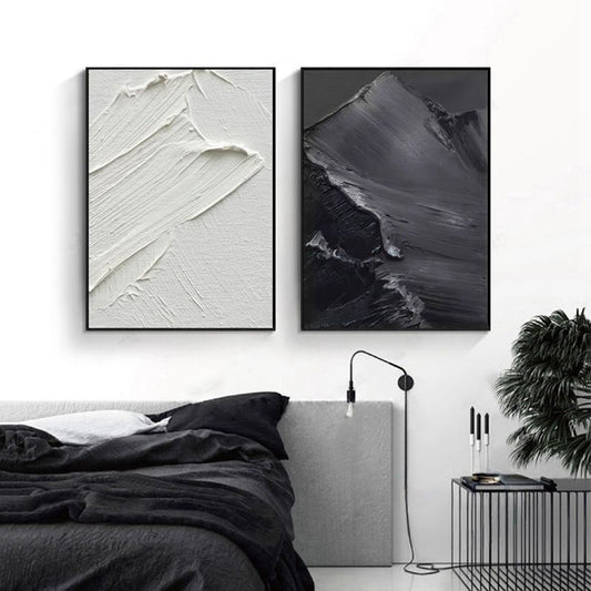 Art mural monochrome fait main