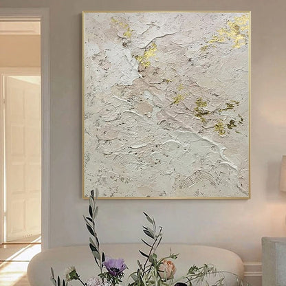 Art mural moderne à texture de feuille d'or