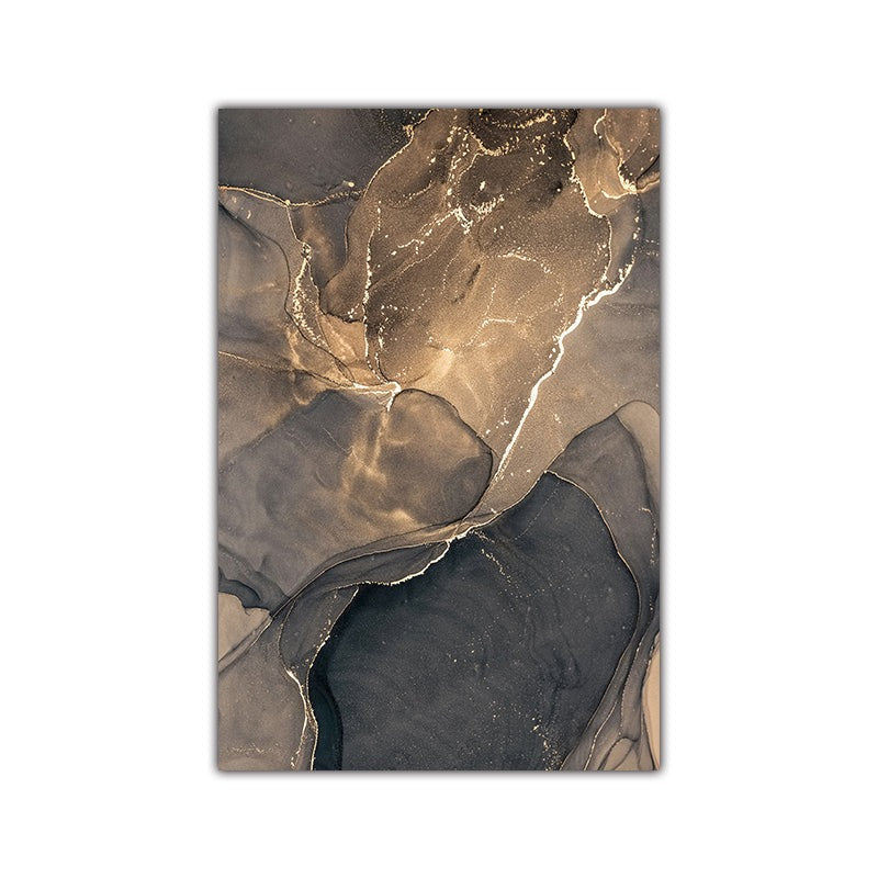 Tableau moderne sur toile effet marbre gris et or