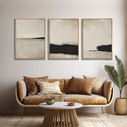 Tableau abstrait sur toile d'une élégance neutre