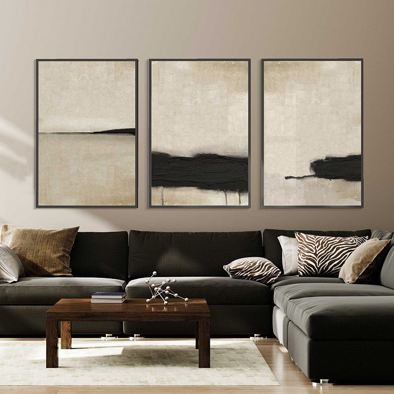 Tableau abstrait sur toile d'une élégance neutre