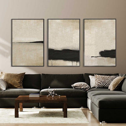 Tableau abstrait sur toile d'une élégance neutre