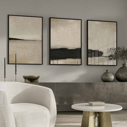 Tableau abstrait sur toile d'une élégance neutre