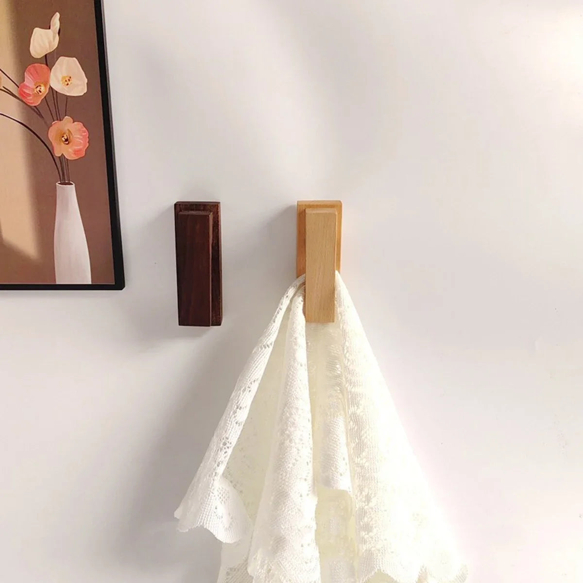 Porte-serviette scandinave « pince » à fixer en bois