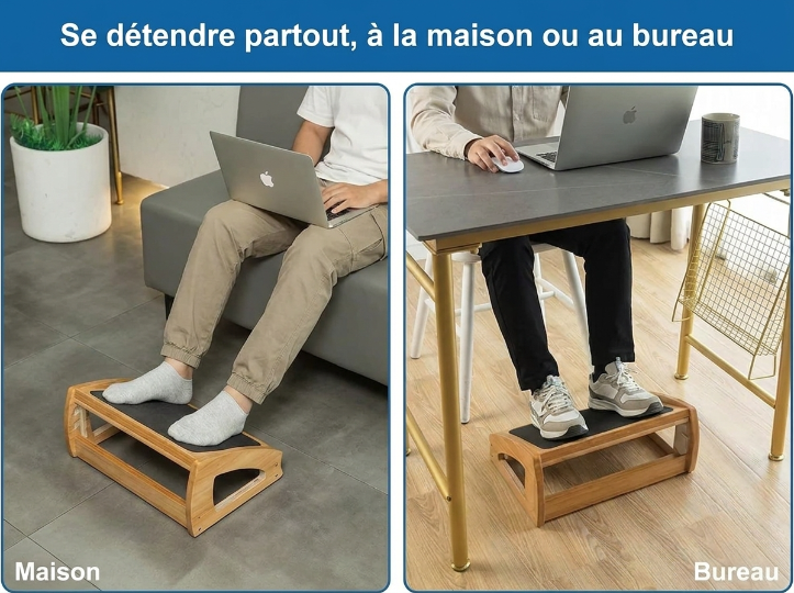 Repose-pieds sous le bureau à 3 niveaux