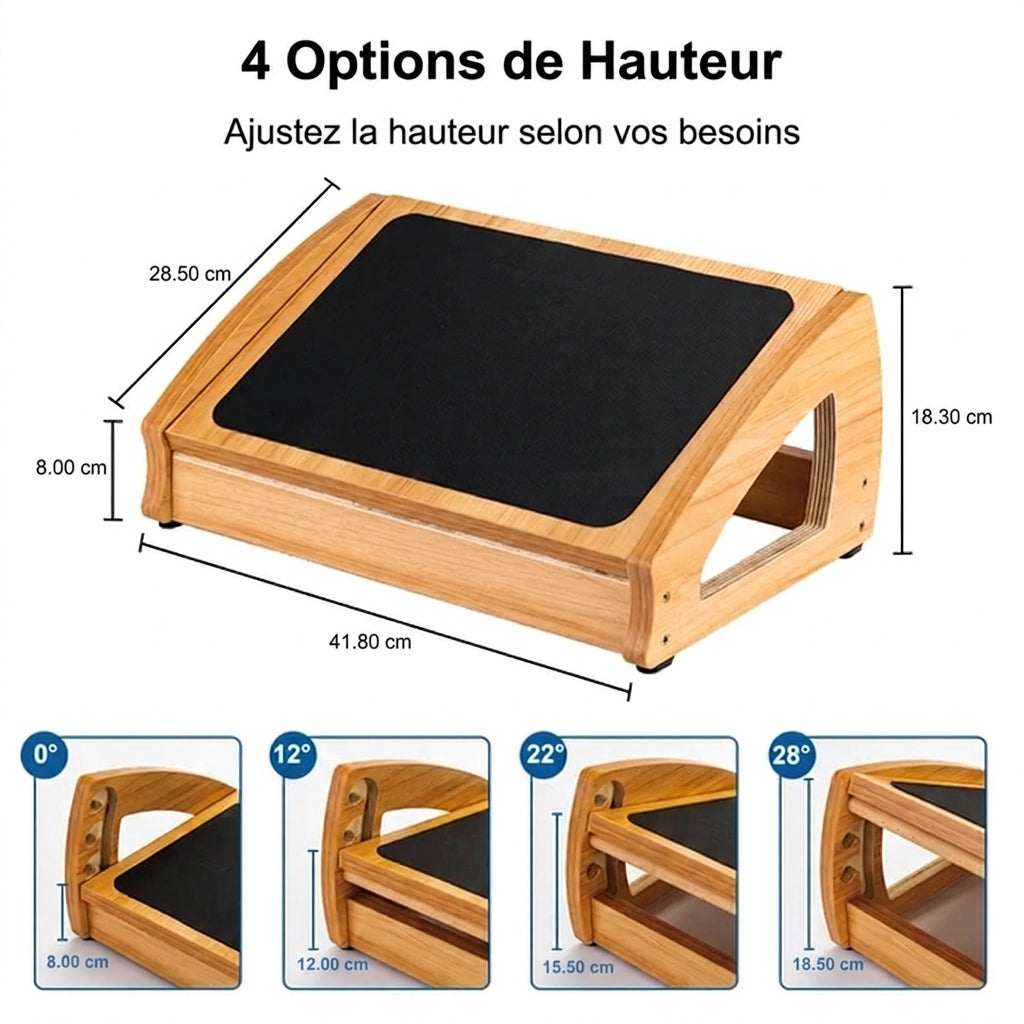 Repose-pieds sous le bureau à 3 niveaux