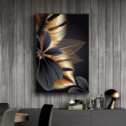 Art mural noir et or