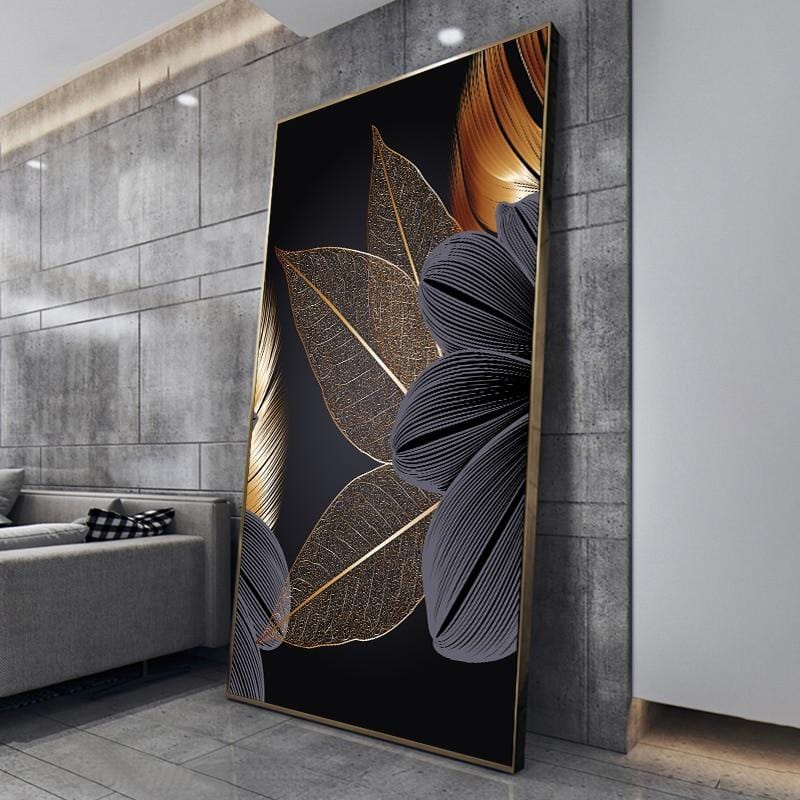 Art mural noir et or