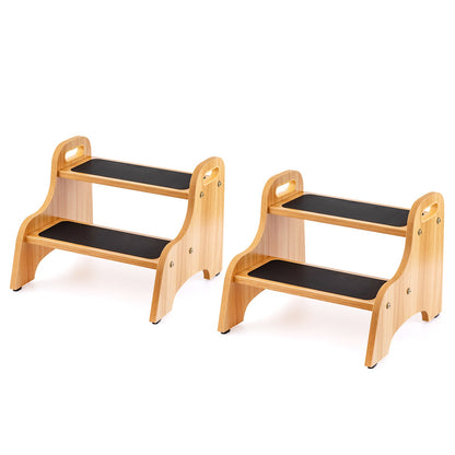 Tabouret en bois à deux marches